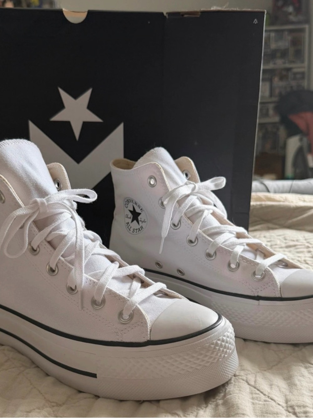 Converse White High-Top Platform Sneakers